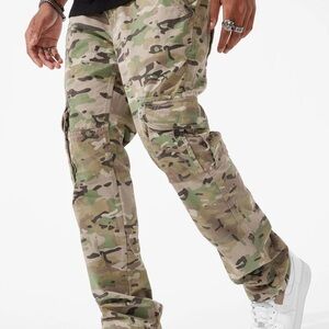 Jordan Craig Green and Brown Cargo Pants with Durable Fabric